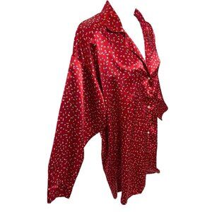Vintage Victoria's Secret Women's Gold Tag Red Satin PJ'S Dress Petitte Small PS